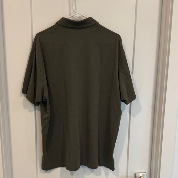 UNIQLO Men's Airism Short Sleeve Button Down Olive Green Shirt XXL - Picture 5 of 7